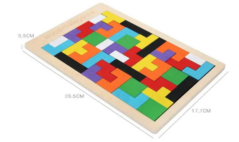 Tetris Building Blocks 3D Wooden Puzzle Children′ S Intellectual Thinking Development for Boys and Girls Educational Toy