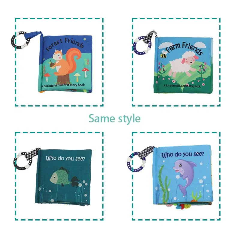 Animals Tail Cloth Books 3D Rustle Sound Soft Cloth Reading Educational Baby Toys Newborn Intelligence Toddler Gift