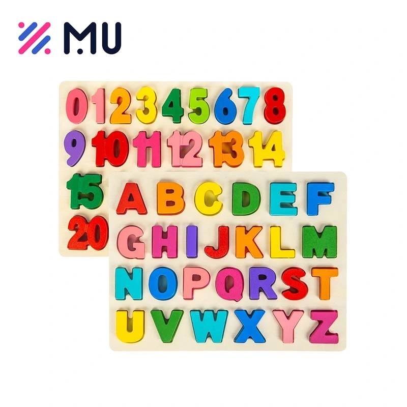 ABC Letters Number Alphabet Wooden Montessori Educational Toy 3D Jigsaw Puzzle for Kids