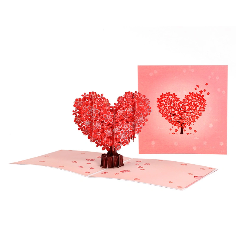 Valentine′ S Day Greeting Card 3D Paper Carving Cherry Blossom Tree Teacher′ S Day Holiday Blessing Card