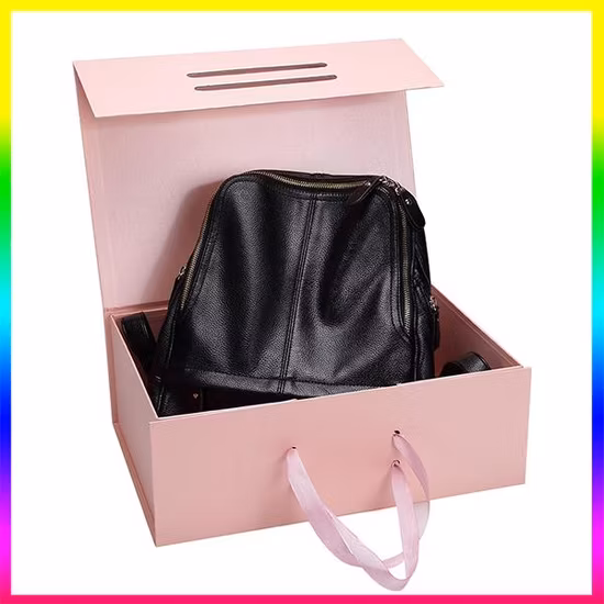 Изготовленная на заказ жесткая картонная магнитная упаковочная коробка с ручками, оптовая продажа, большая складная коробка GIF для упаковки обуви